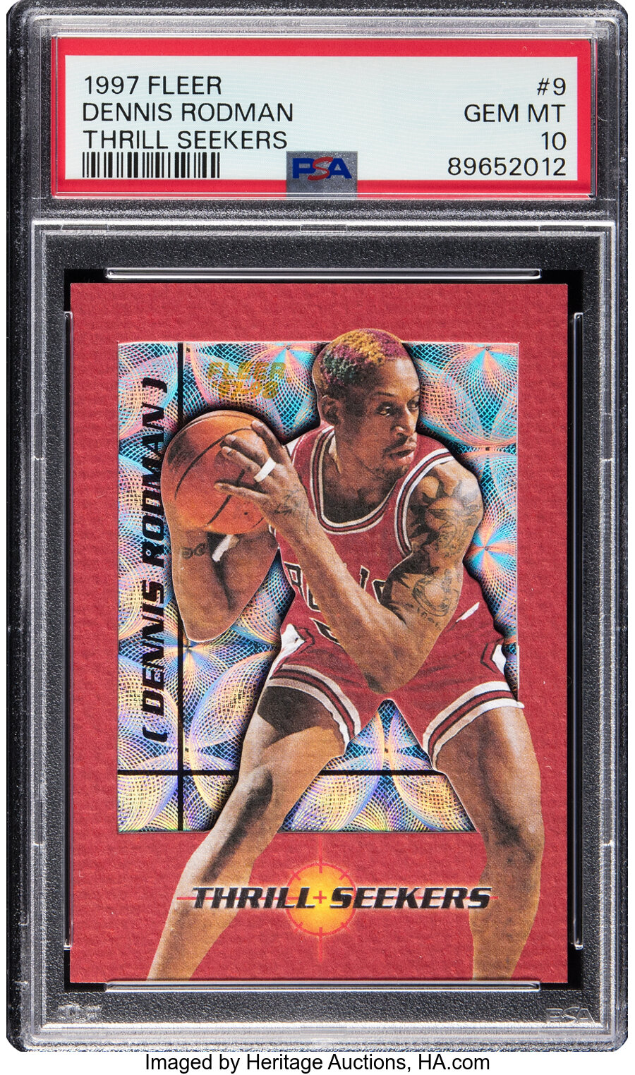 1997 Fleer Dennis Rodman (Thrill Seekers) #9 PSA Gem Mint 10