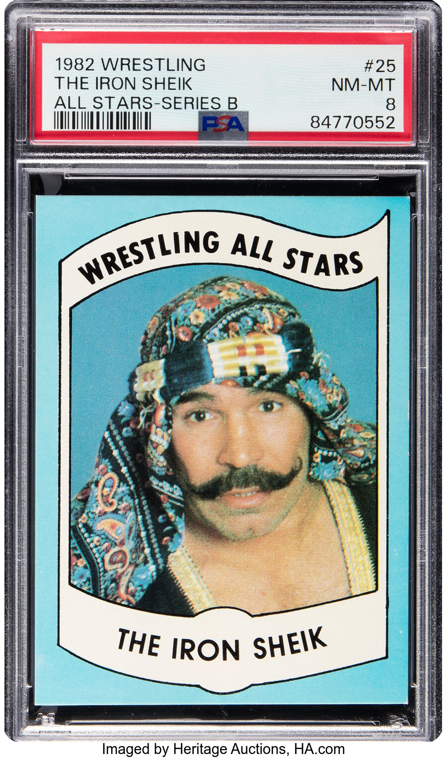 1982 Wrestling All Stars The Iron Sheik (Series B) #25 PSA NM-MT 8