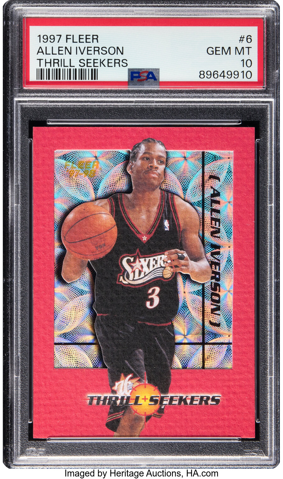 1997 Fleer Allen Iverson (Thrill Seekers) #6 PSA Gem Mint 10