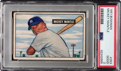 1951 Bowman Mickey Mantle Rookie #253 PSA Good 2