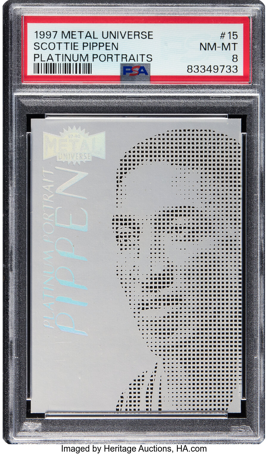 1997 Metal Universe Scottie Pippen (Platinum Portraits) #15 PSA NM-MT 8