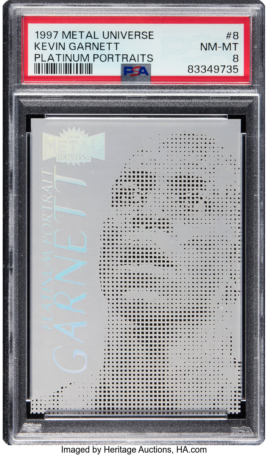 1997 Metal Universe Kevin Garnett (Platinum Portraits) #8 PSA NM-MT 8