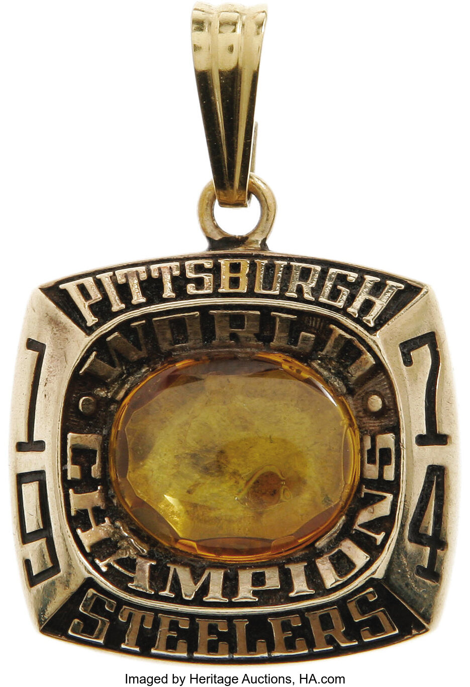 1974 Pittsburgh Steelers World Championship Pendant. The first, Lot #19888