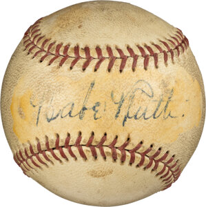 1940's Babe Ruth Single Signed Baseball with Original Box