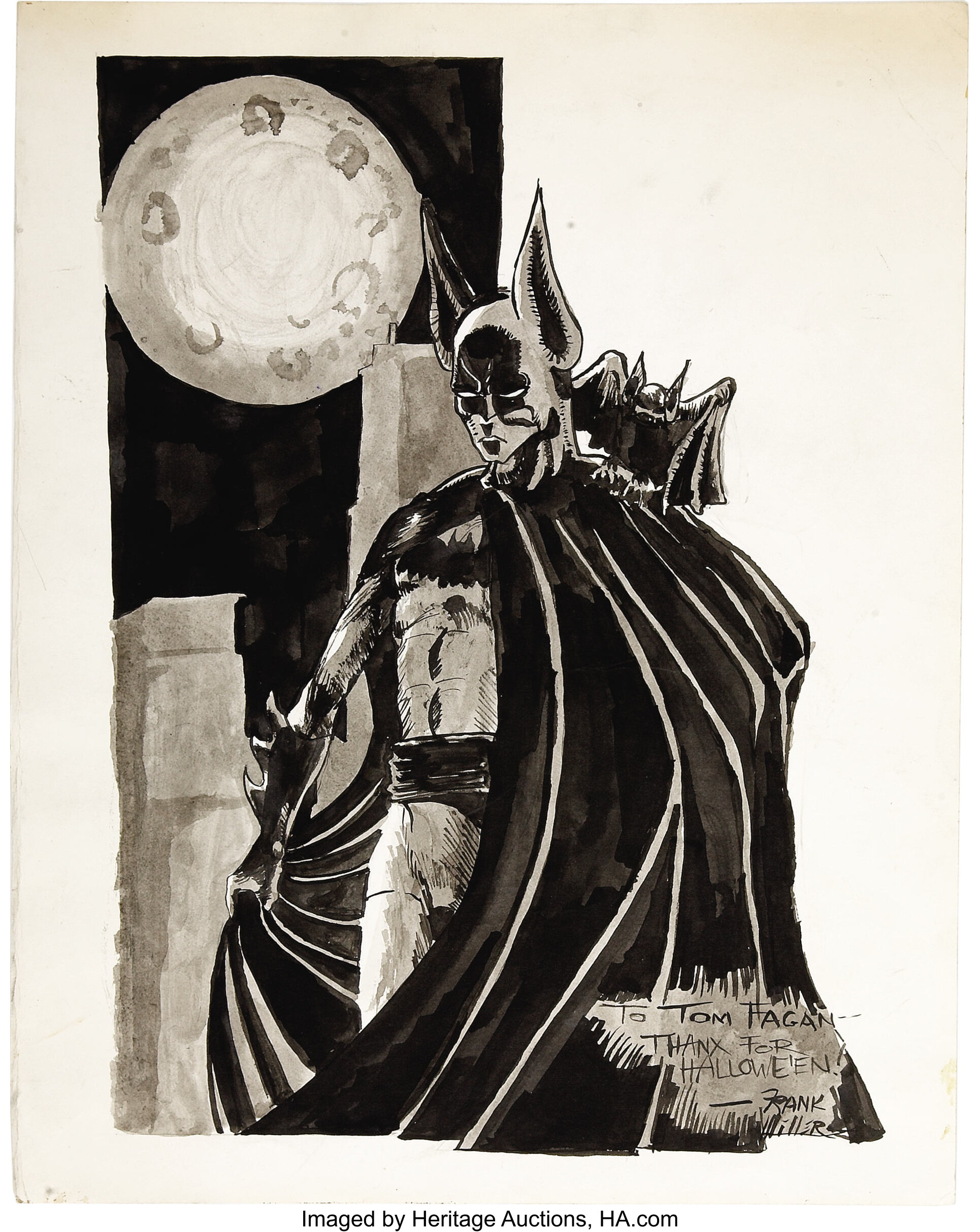 Frank Miller - Early Batman Illustration Original Art (undated).... | Lot  #43409 | Heritage Auctions