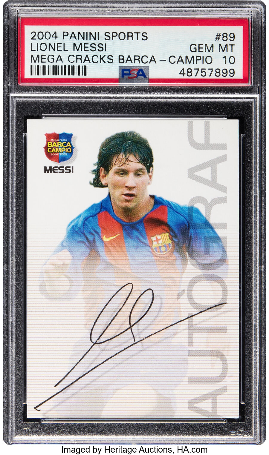 2004 Panini Sports Lionel Messi (Mega Cracks Barca - Campione) Rookie #89 PSA Gem Mint 10