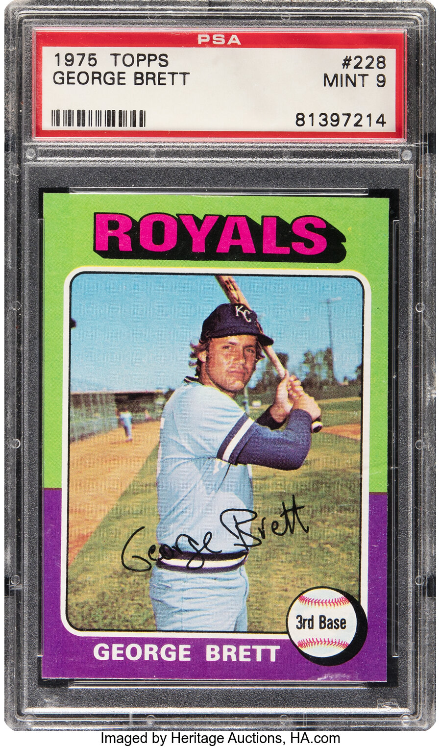 1975 Topps George Brett Rookie #228 PSA Mint 9