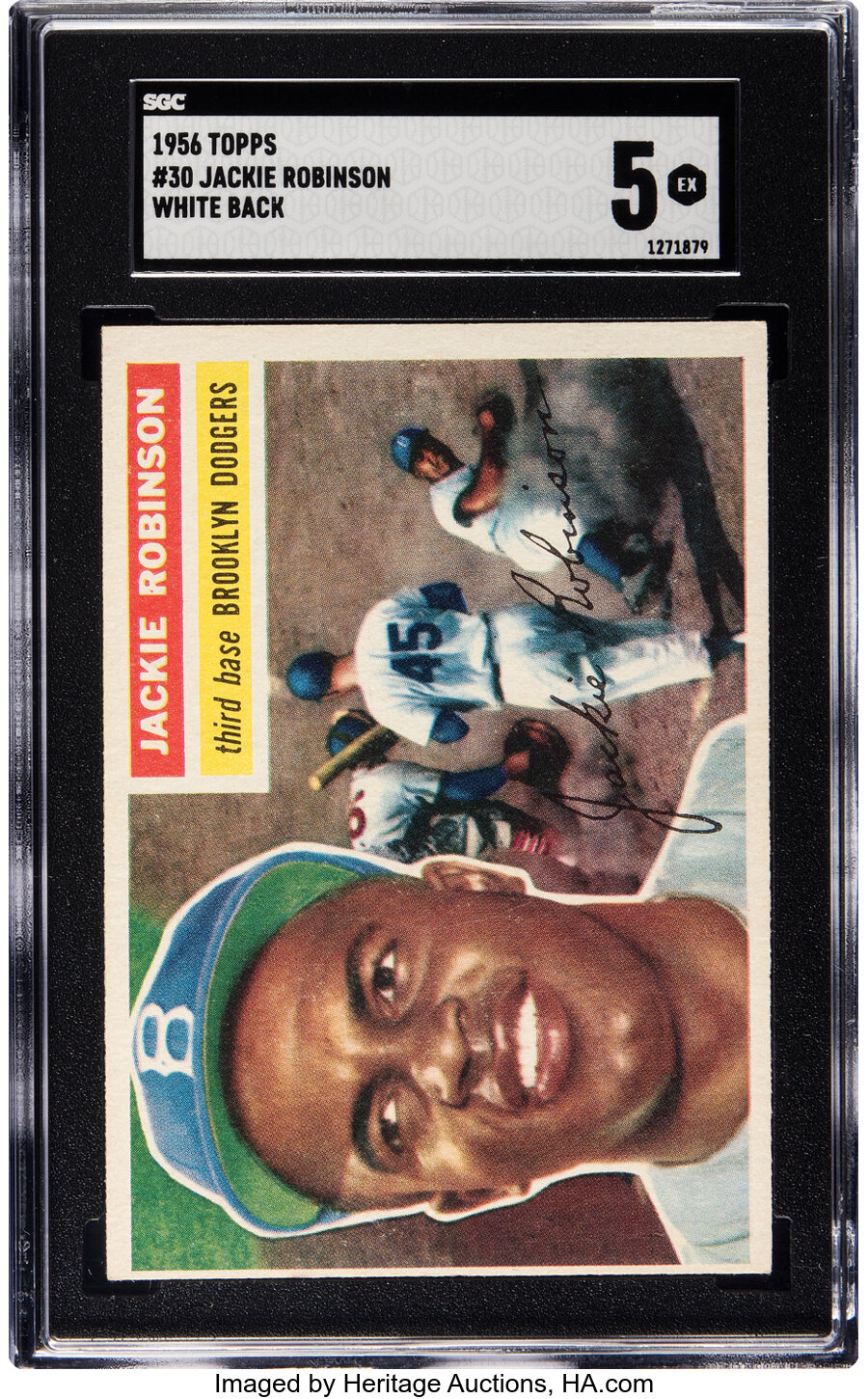 1956 Topps Jackie Robinson (White Back) #30 SGC EX 5