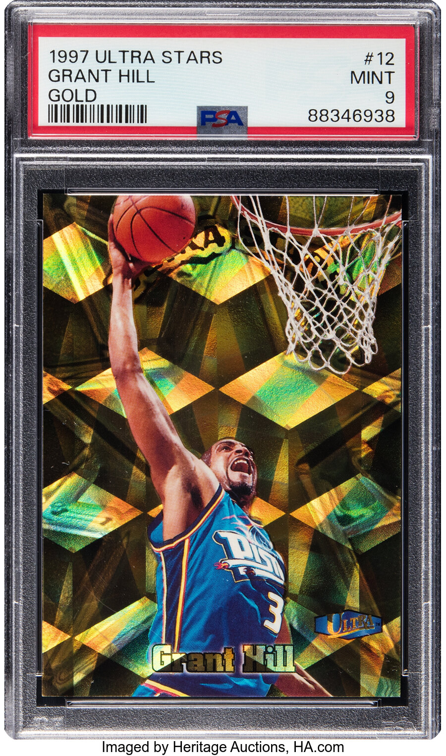 1997 Fleer Ultra Stars Grant Hill (Gold) #12 PSA Mint 9 - Two Higher