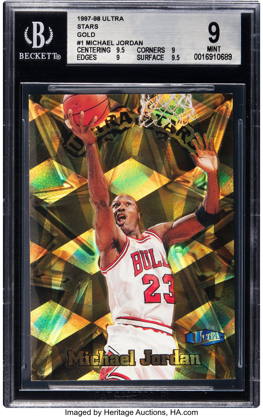 1997 Fleer Ultra Stars Michael Jordan (Gold) #1 BGS Mint 9