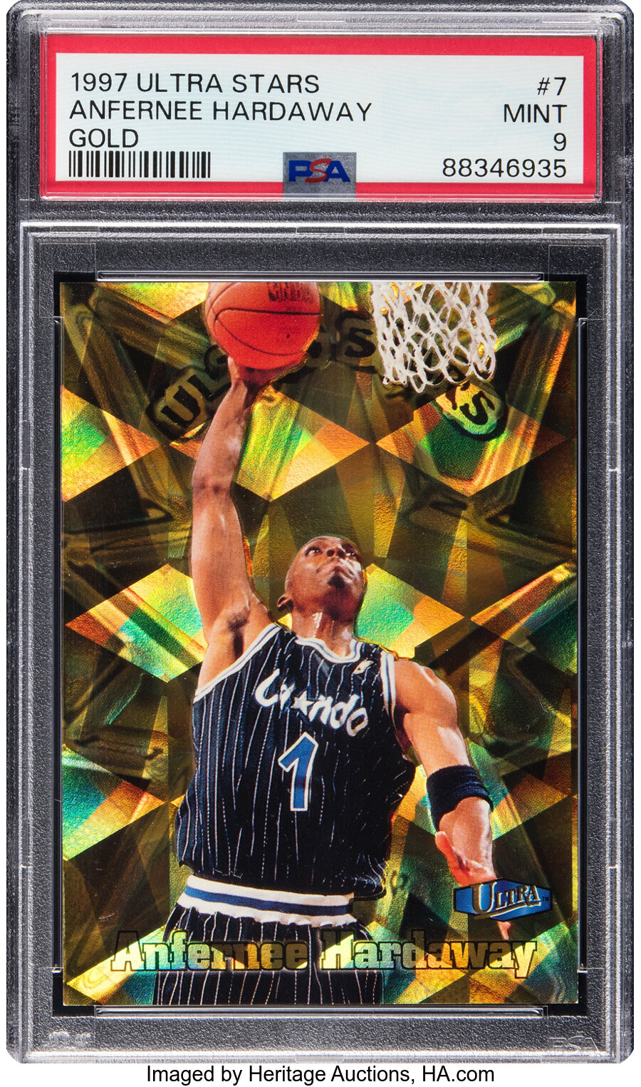 1997 Fleer Ultra Stars Anfernee Hardaway (Gold) #7 PSA Mint 9 - Two Higher