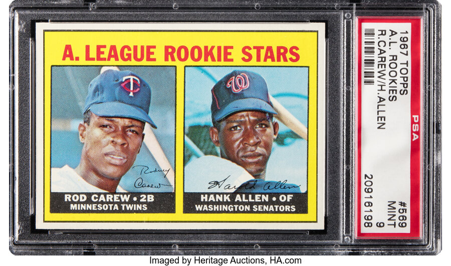 1967 Topps Rod Carew - AL Rookie Stars #569 PSA Mint 9