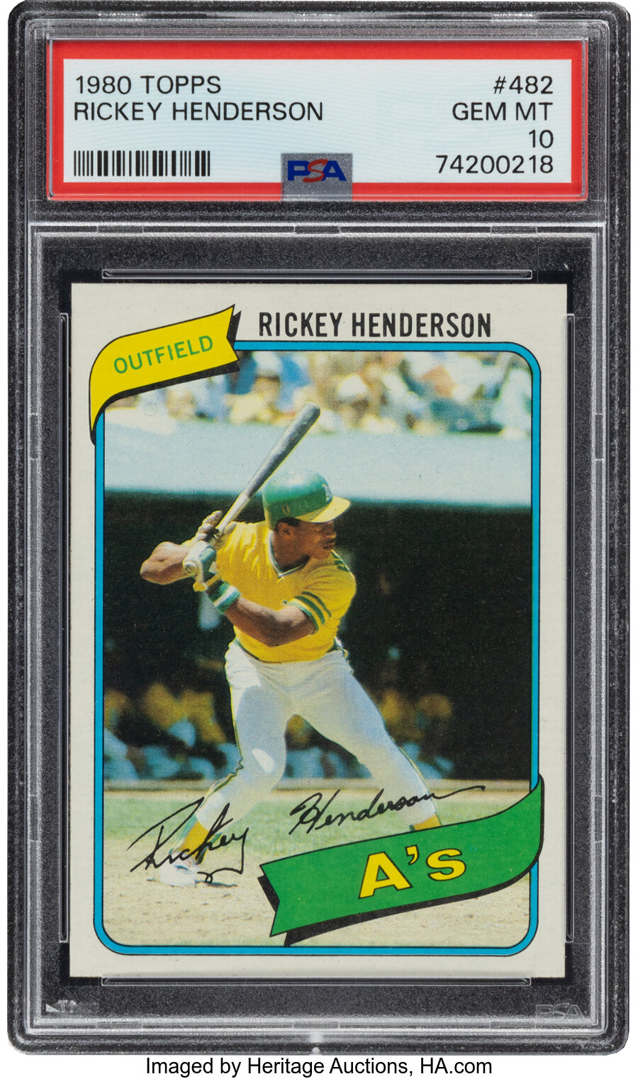 1980 Topps Rickey Henderson Rookie #482 PSA Gem Mint 10