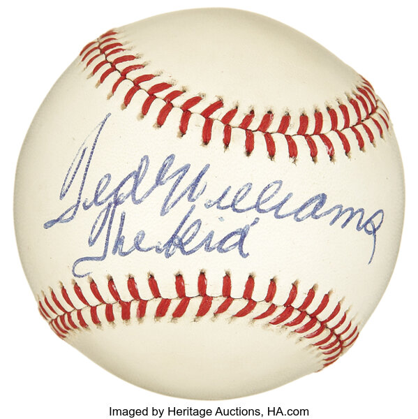 Sold at Auction: TED WILLIAMS SIGNED BASEBALL