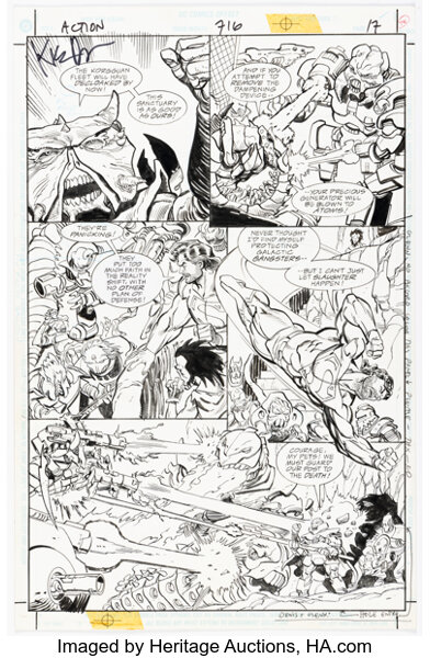 Kieron Dwyer and Denis Rodier Action Comics #716 Story Page 15 Original Art (DC, 1995). ...