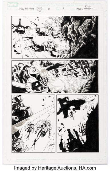 Luke Ross and Rick Magyar Dark Avengers #8 Story Page 6 Original Art (Marvel, 2009)....