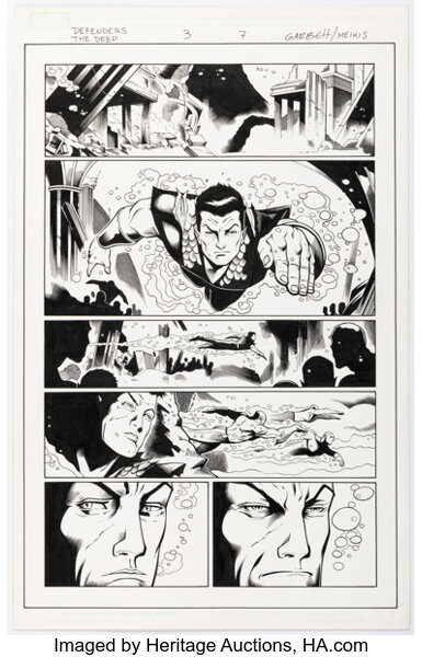 Lee Garbett and Dave Meikis Fear Itself: The Deep #3 (The Defenders) Story Page 7 Original A...