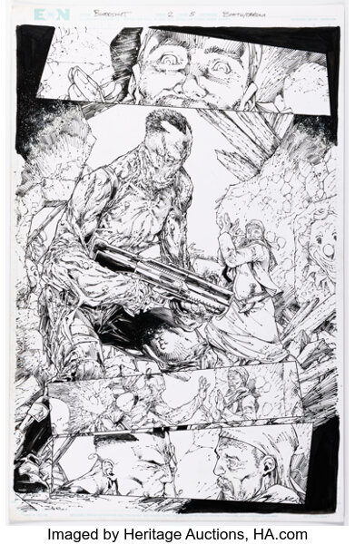 Brett Booth and Adelso Corona Bloodshot #2 Story Page 5 Original Art (Valiant Entertainment,...