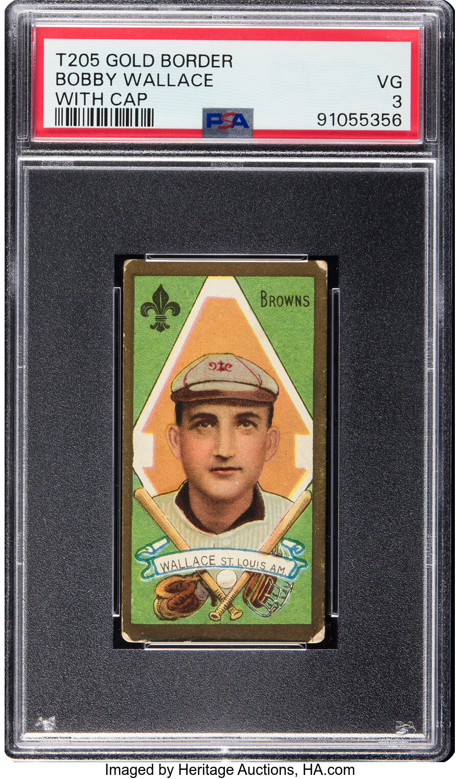 1911 T205 Piedmont Bobby Wallace (With Cap) PSA VG 3