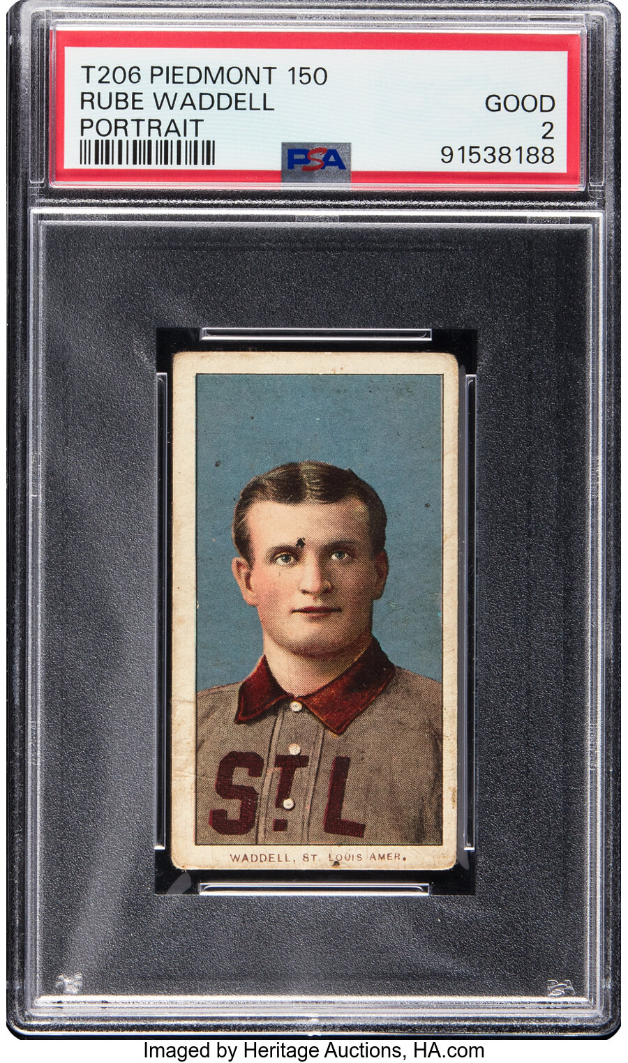 1909-11 T206 Piedmont 150 Rube Waddell (Portrait) PSA Good 2