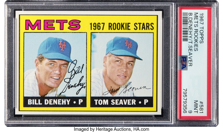 1967 Topps Tom Seaver Mets Rookie Stars #581 PSA Mint 9