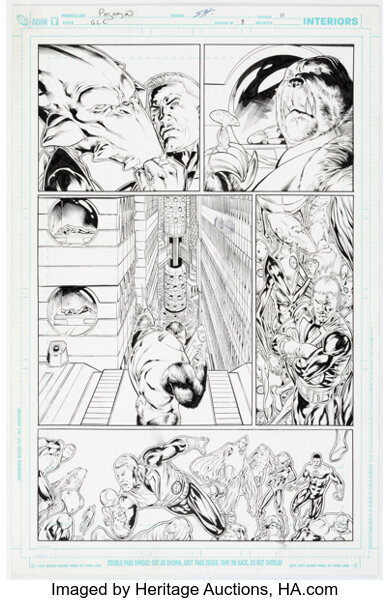 Fernando Pasarin and Scott Hanna Green Lantern Corps #8 Story Page 11 Original Art (DC, 2012...