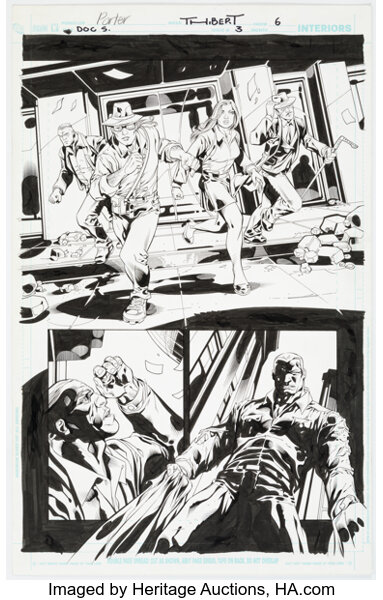 Howard Porter and Art Thibert Doc Savage #3 Story Page 6 Original Art (DC, 2010)....