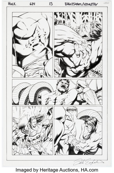 Dale Eaglesham and Andrew Hennessy Incredible Hulks #624 Story Page 15 Original Art (Marvel,...