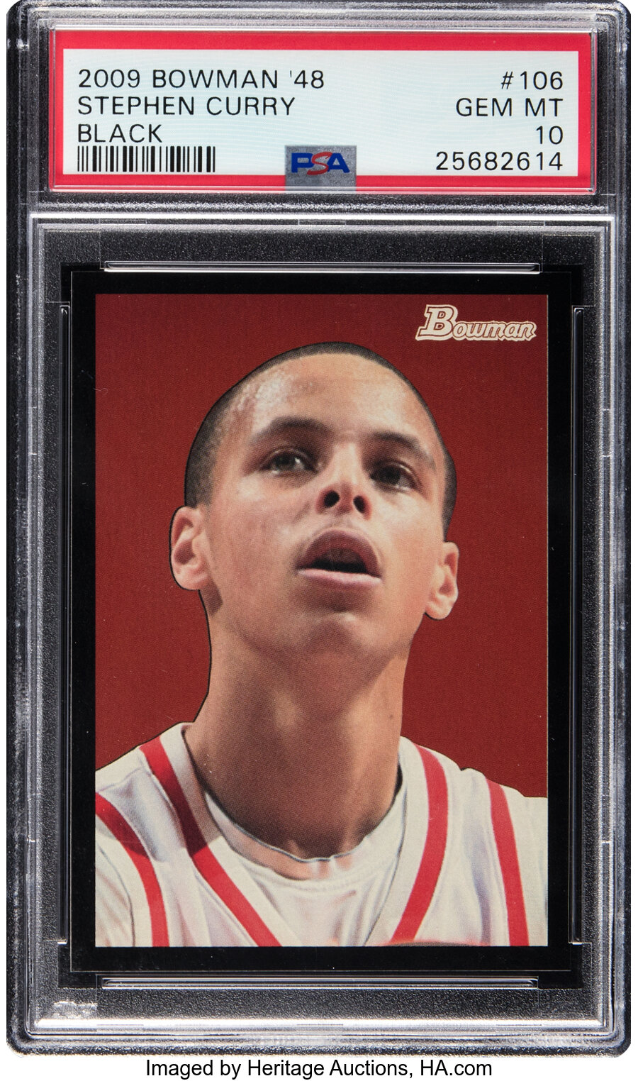 2009 Bowman 1948 Rookie Black Parallel Stephen Curry #106 PSA Gem Mint 10 - #'d 5/48