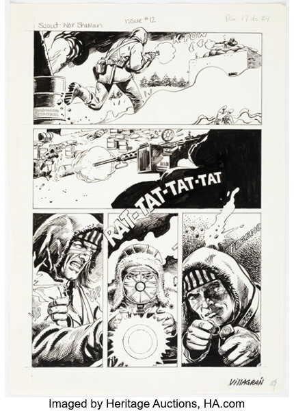 Timothy Truman and Ricardo Villagran Scout: War Shaman #12 Story Page 17 Original Art (Eclip...