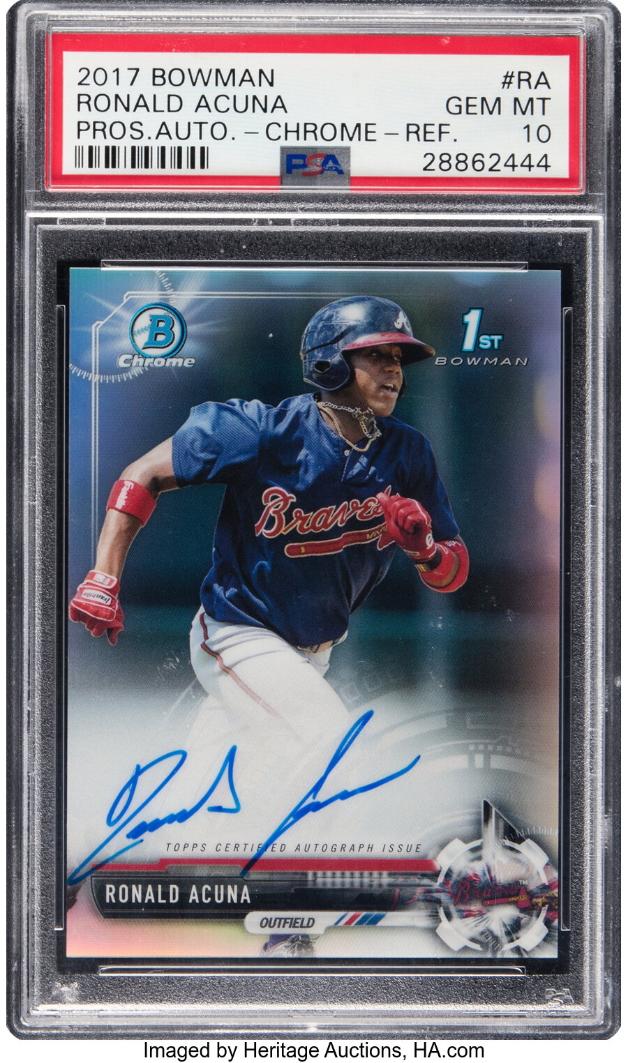 2017 Bowman Chrome Prospects Ronald Acuna (Autograph) #CPA-RA PSA Gem Mint 10