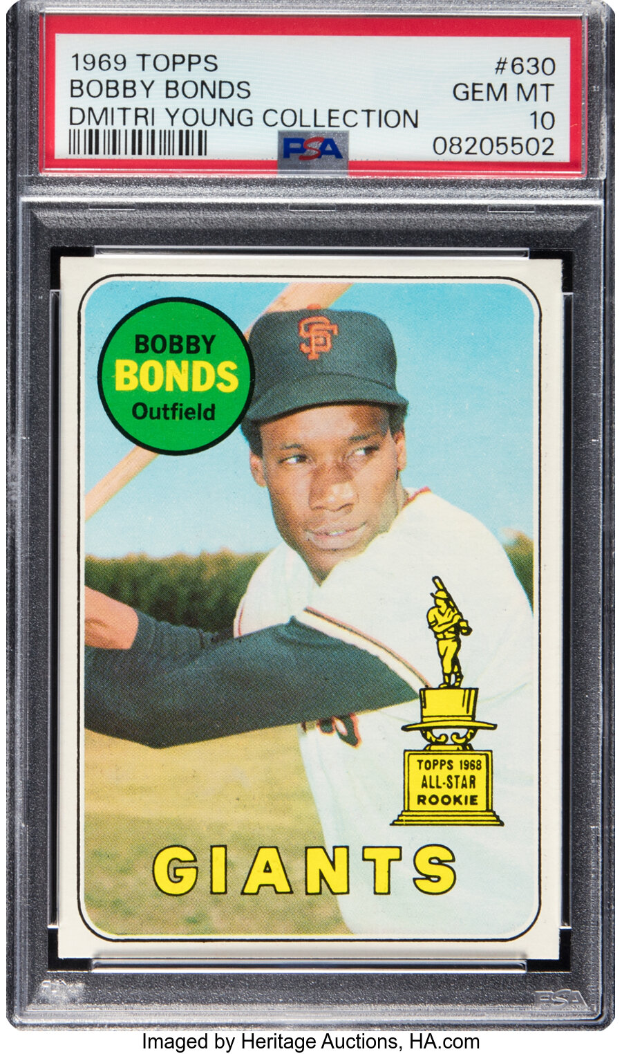 1969 Topps Bobby Bonds (All-Star Rookie) #630 PSA Gem Mint 10 - Pop Five!