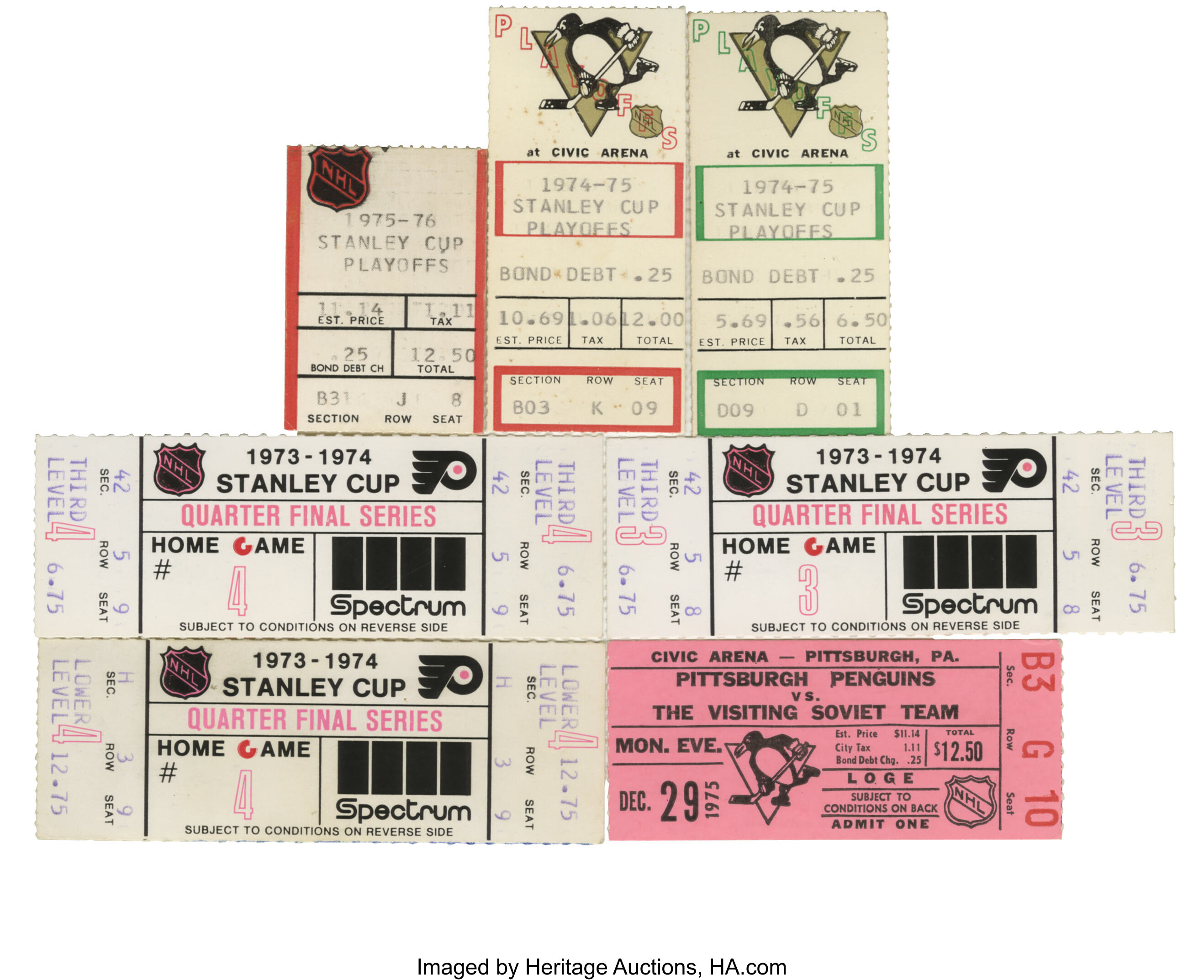 Hockey Pittsburgh Penguins Vintage Sports Ticket Stubs for sale