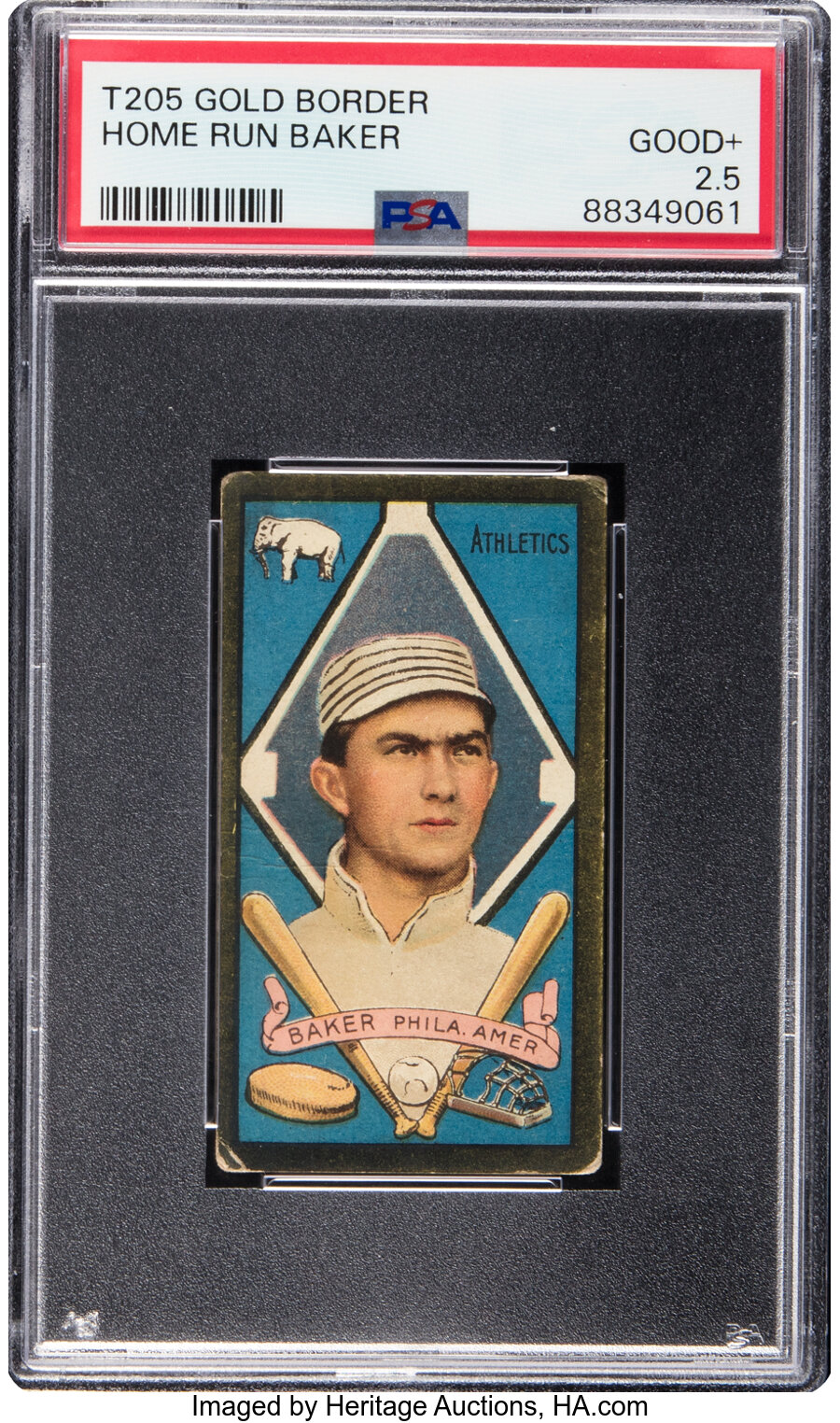 1911 T205 Piedmont Home Run Baker PSA Good+ 2.5