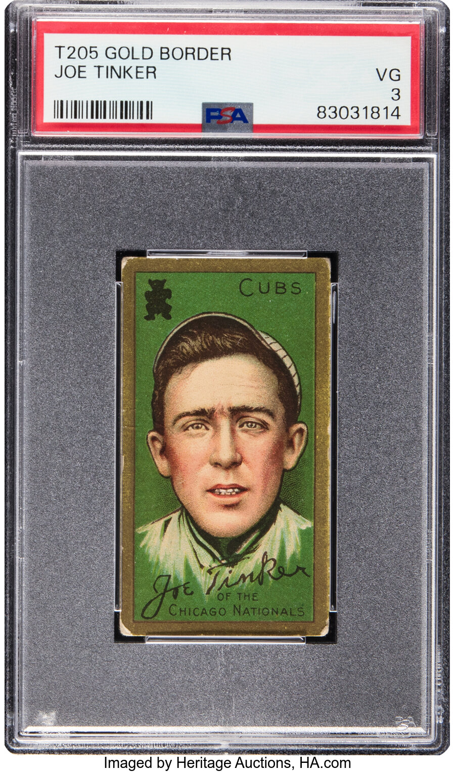 1911 T205 Piedmont Joe Tinker PSA VG 3