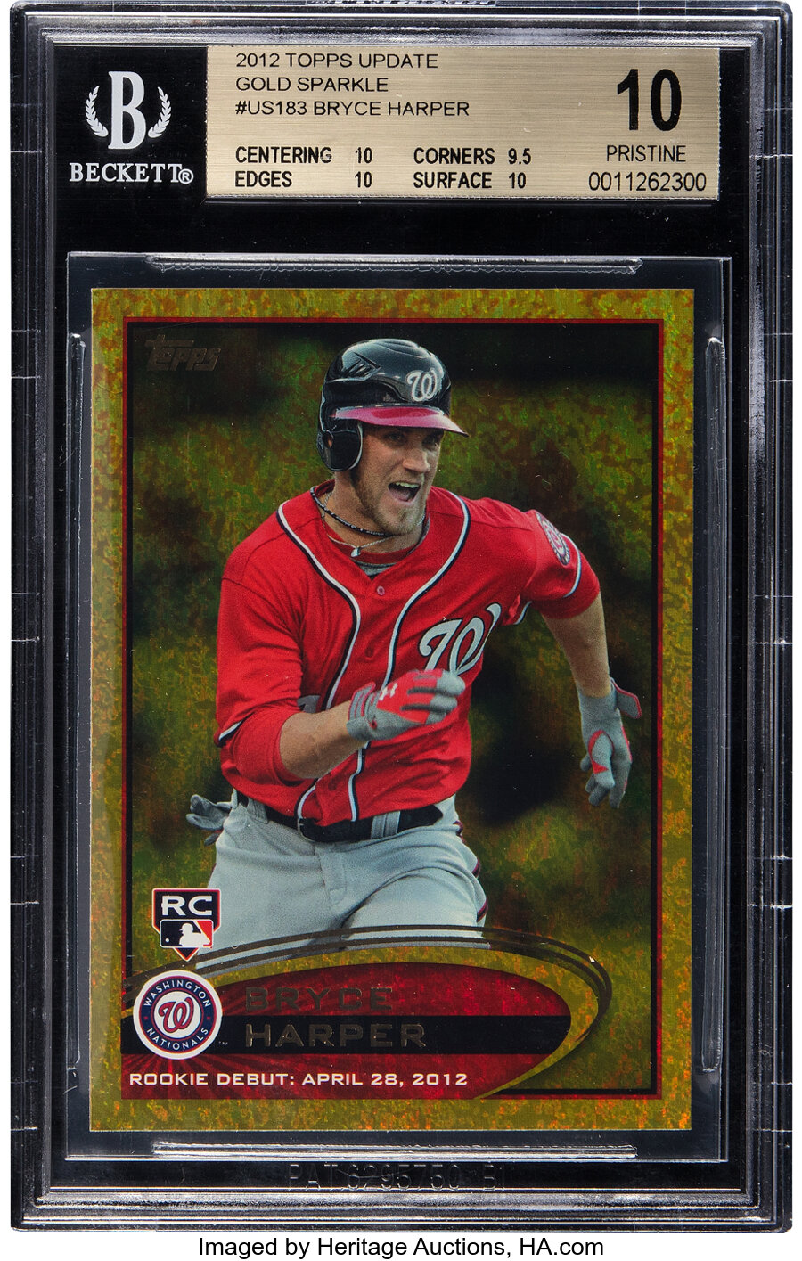 2012 Topps Update Bryce Harper (Gold Sparkle) Rookie #US183 BGS Pristine 10