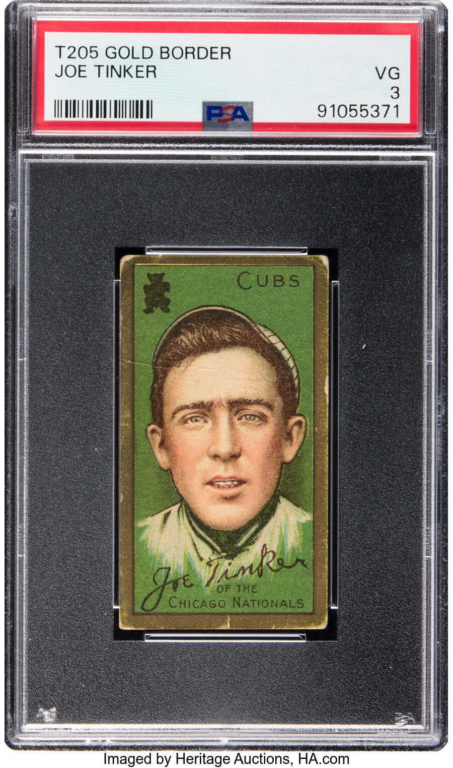 1911 T205 Gold Border Joe Tinker PSA VG 3