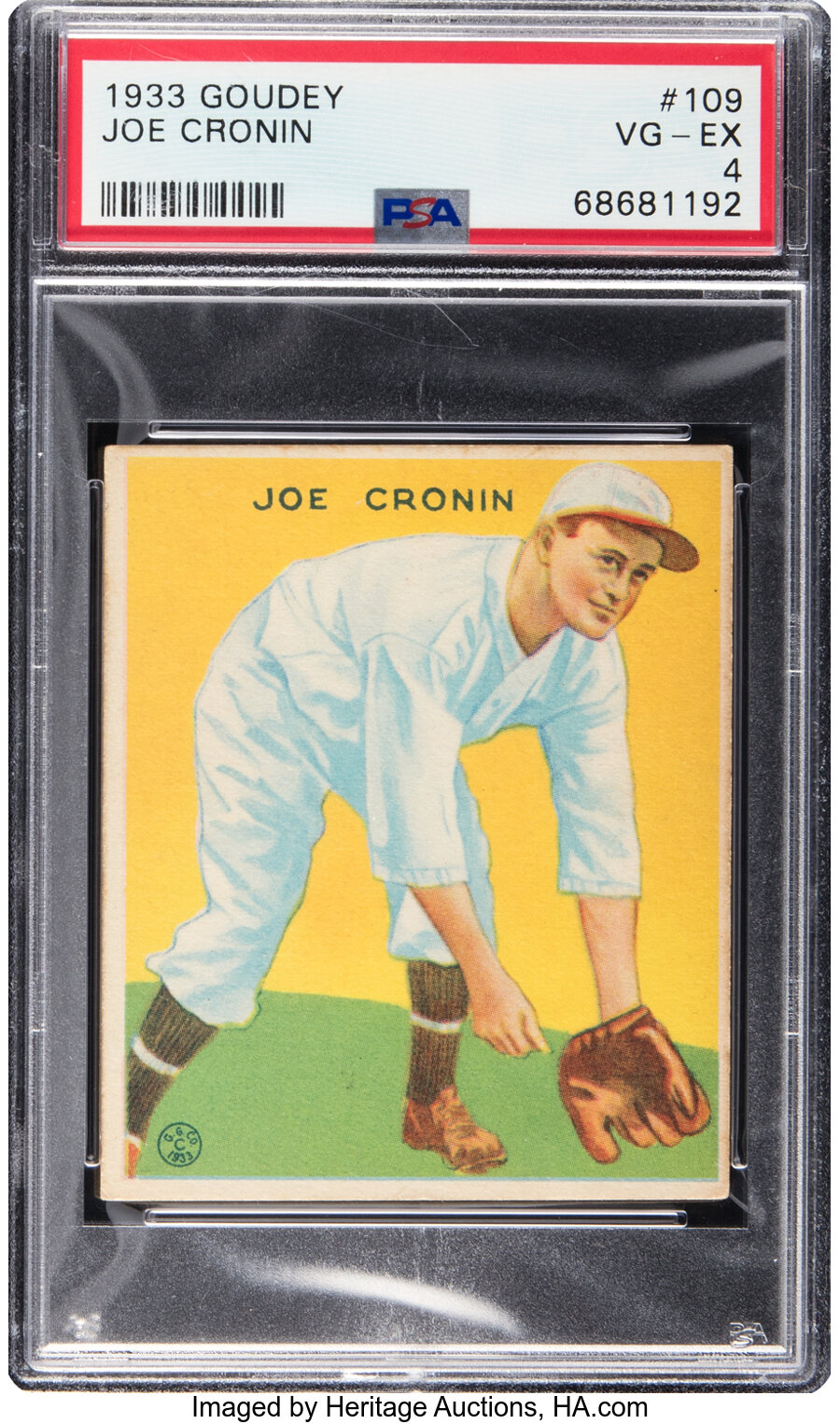 1933 Goudey Joe Cronin #109 PSA VG-EX 4