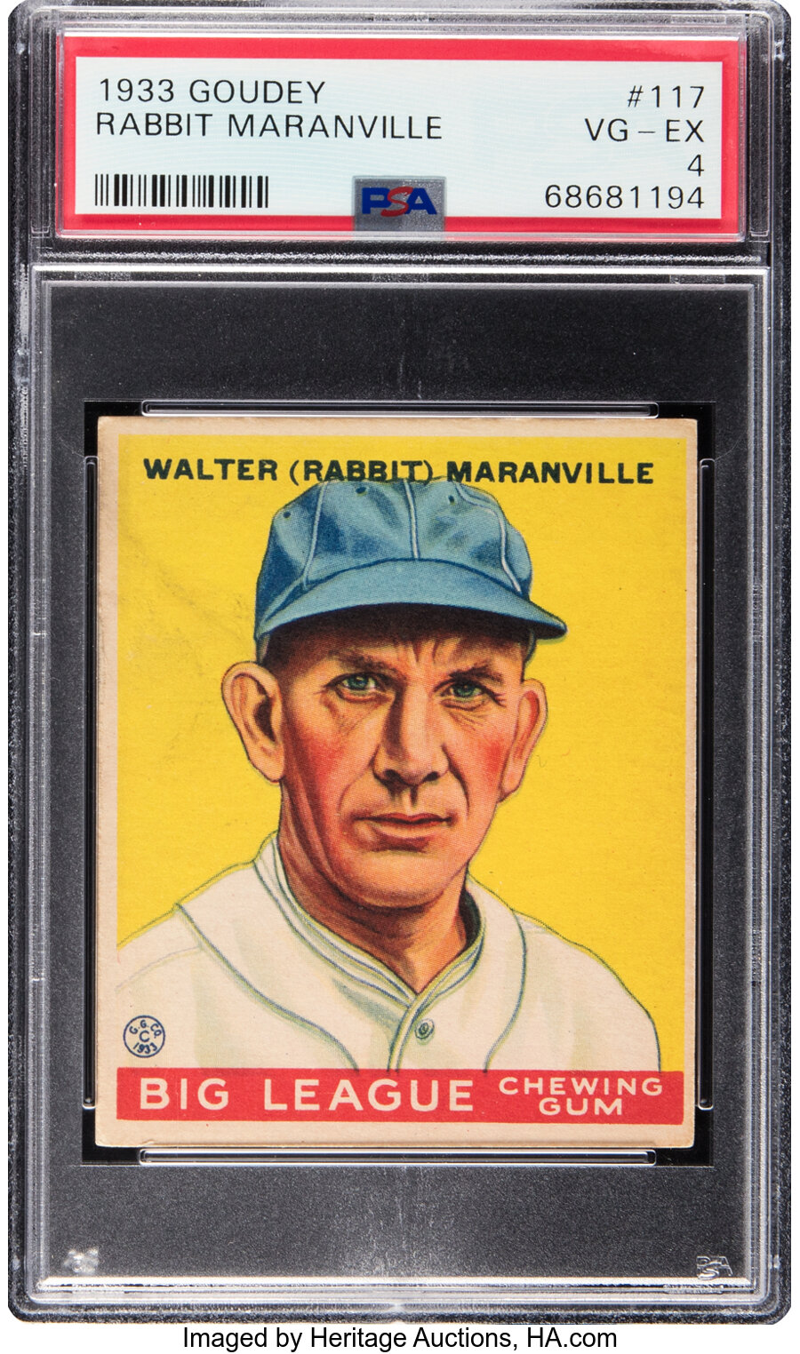 1933 Goudey Rabbit Maranville #117 PSA VG-EX 4