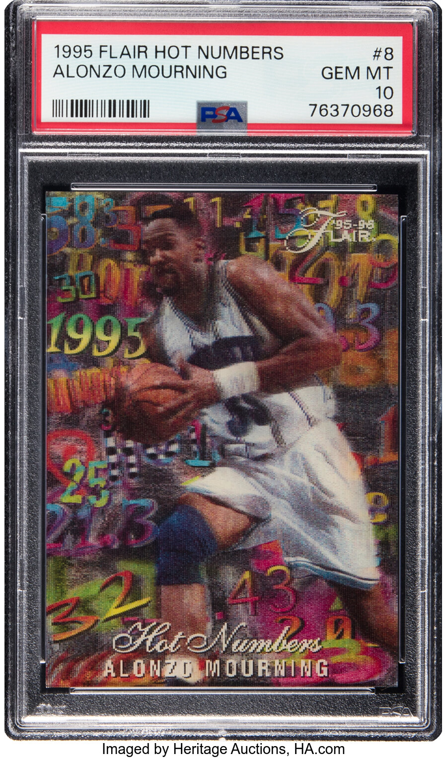 1995 Flair Hot Numbers Alonzo Mourning #8 PSA Gem Mint 10