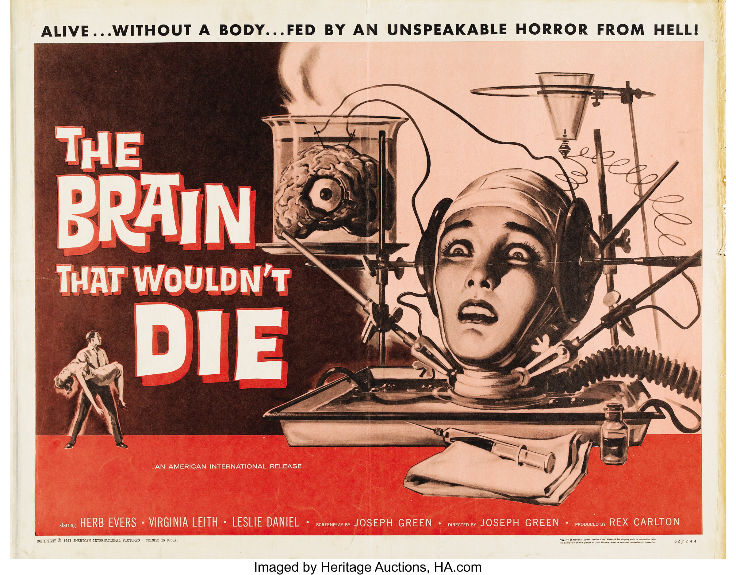 The Brain That Wouldn't Die (American International, 1962). Half, Lot  #64004