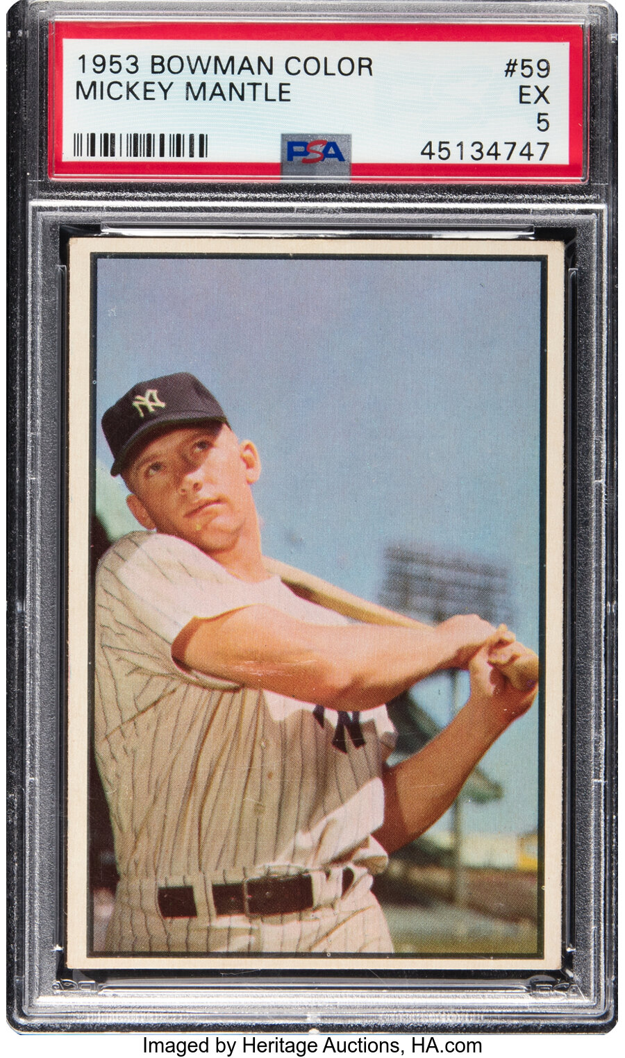 1953 Bowman Color Mickey Mantle #59 PSA EX 5