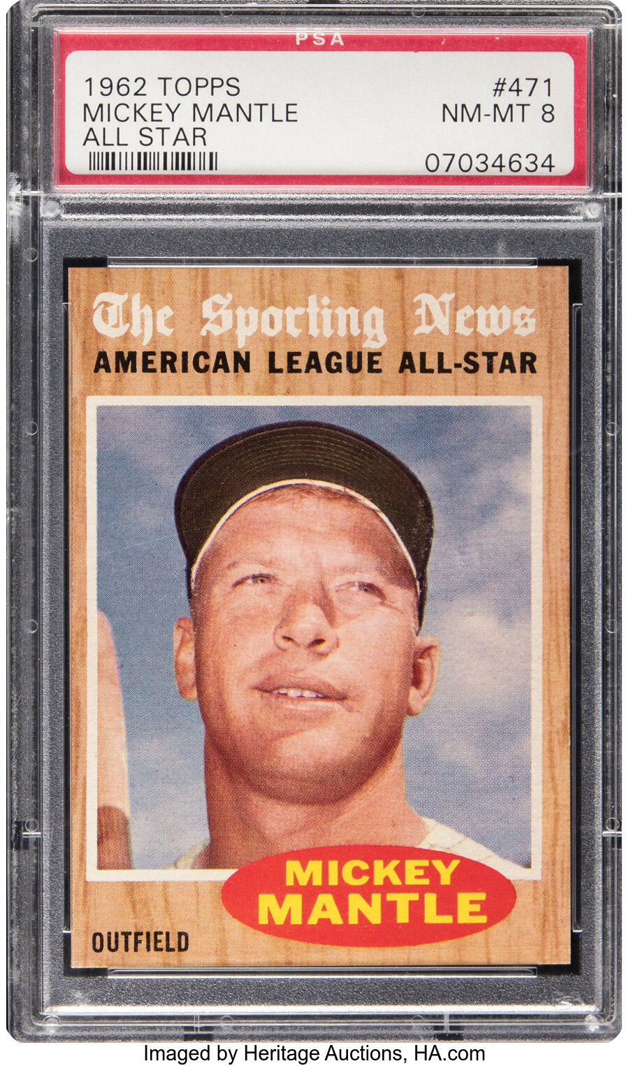 1962 Topps Mickey Mantle (All Star) #471 PSA NM-MT 8