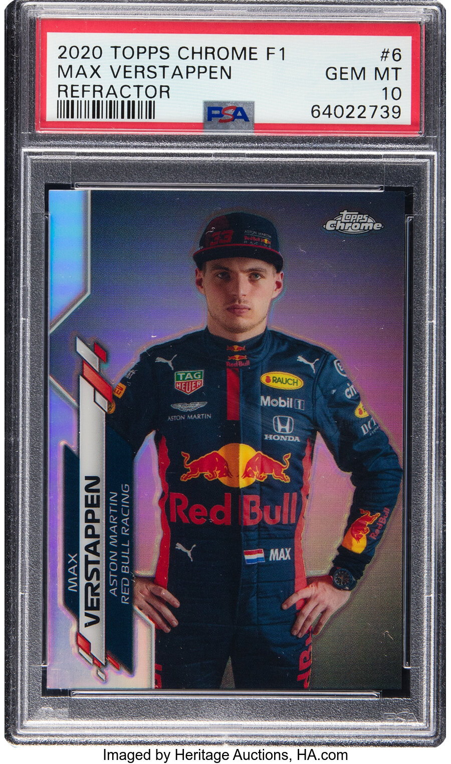 2020 Topps Chrome F1 Max Verstappen (Refractor) #6 PSA Gem Mint 10