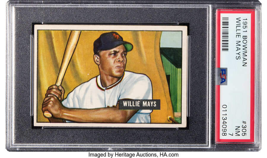 1951 Bowman Willie Mays Rookie #305 PSA NM 7