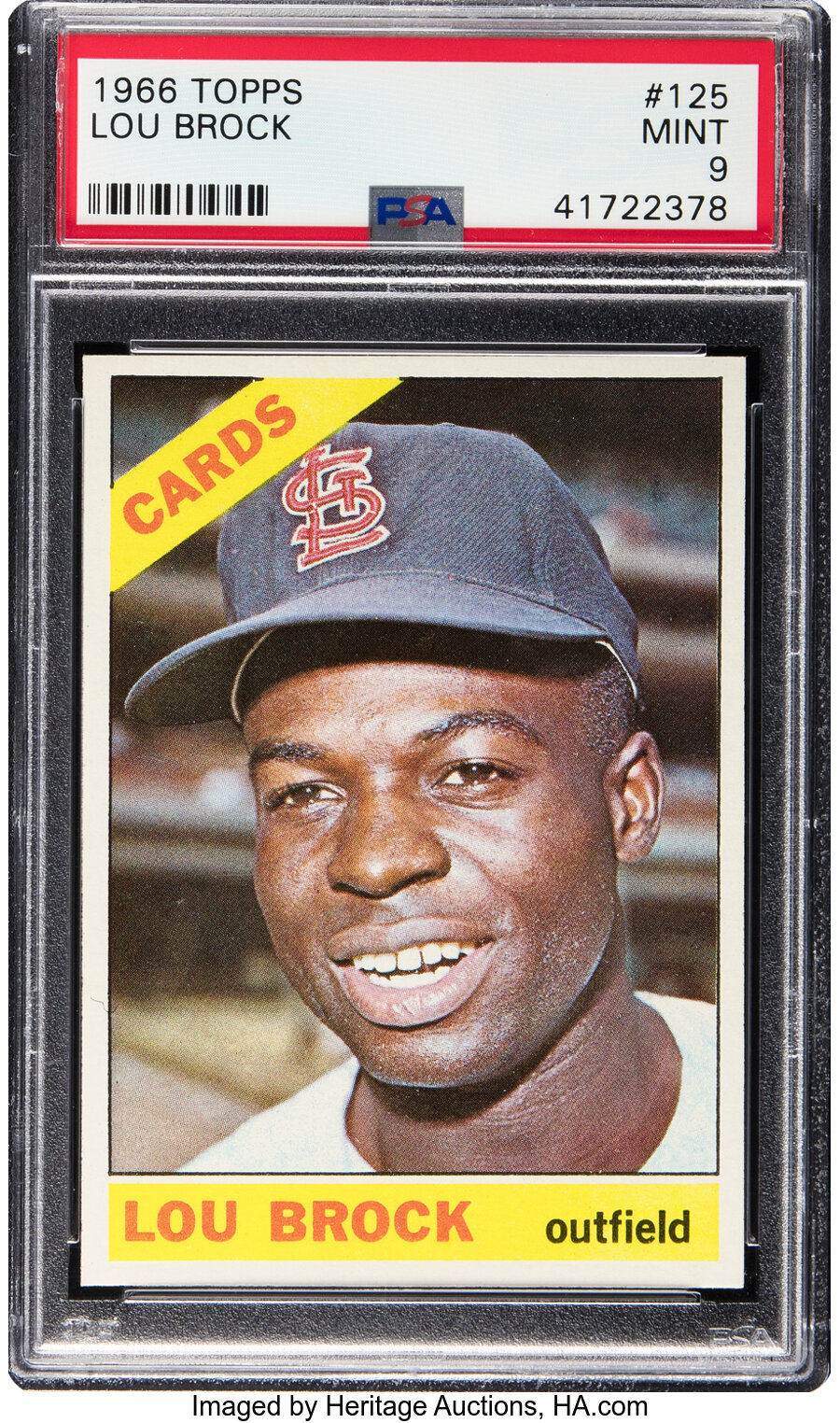 1966 Topps Lou Brock #125 PSA Mint 9 - Three Higher!