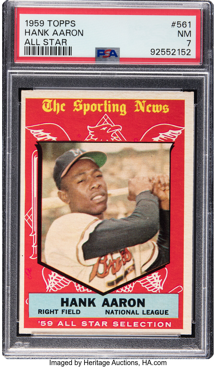 1959 Topps Hank Aaron (All Star) #561 PSA NM 7