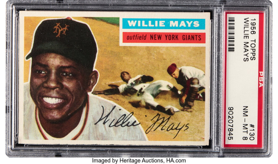 1956 Topps Willie Mays (Gray Back) #130 PSA NM-MT 8