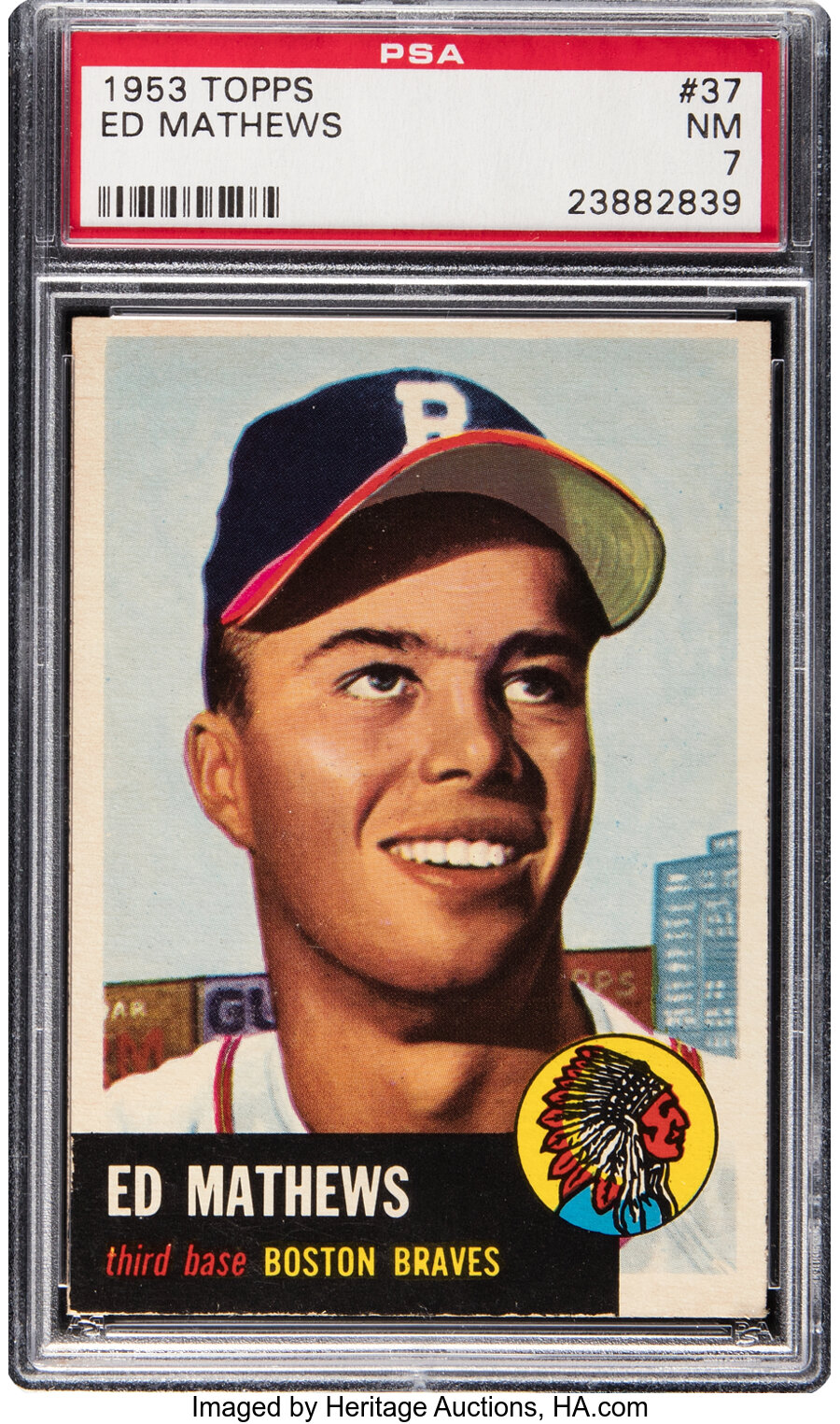 1953 Topps Eddie Mathews #37 PSA NM 7