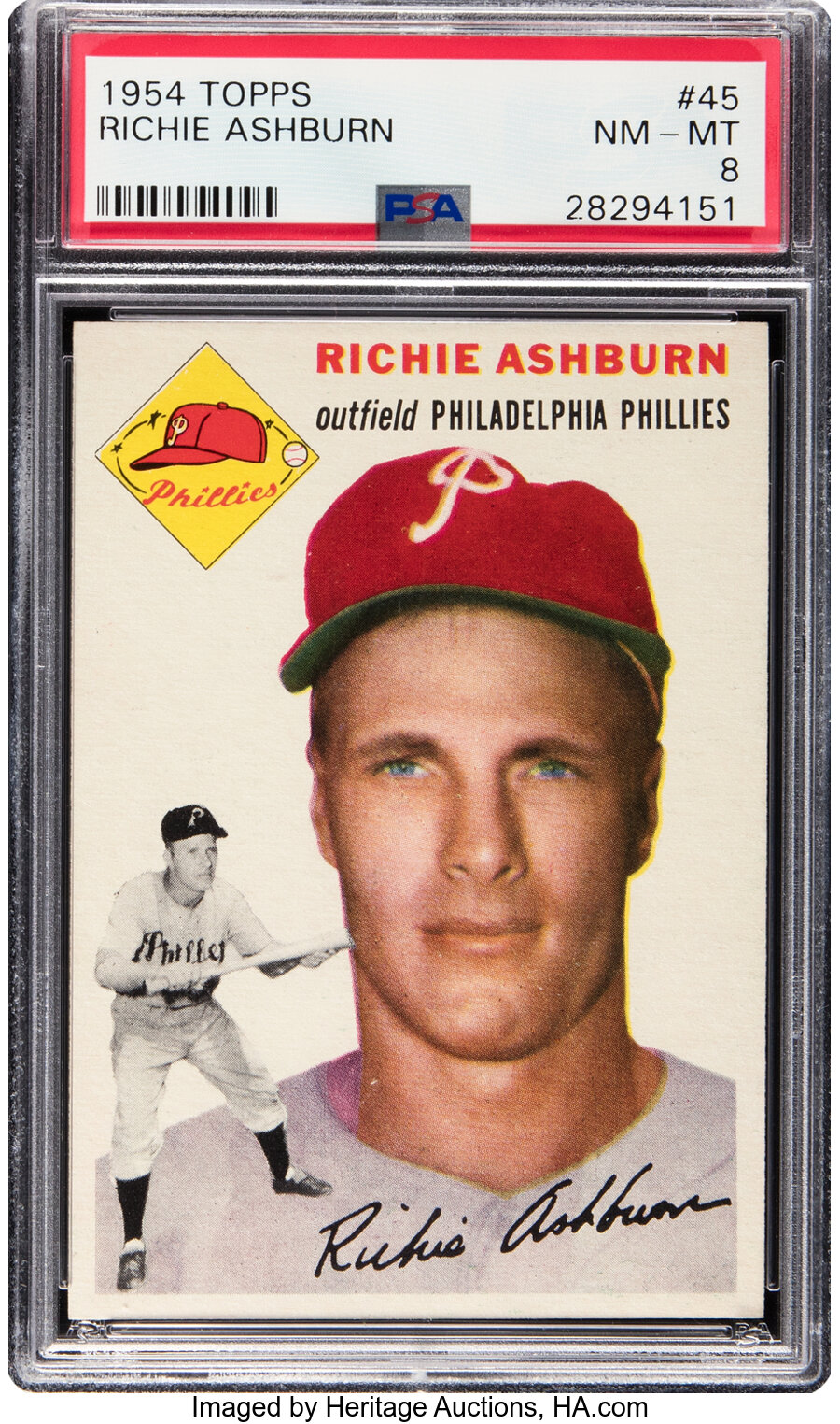 1954 Topps Richie Ashburn #45 PSA NM-MT 8